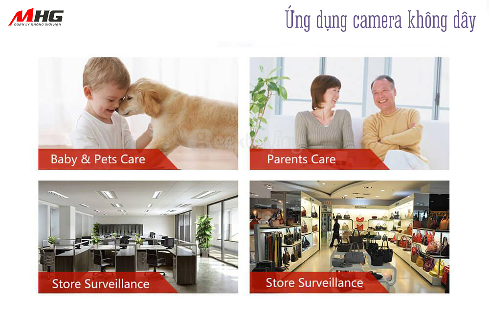 Ứng dụng camera không dây IPC-A15P - chăm sóc trẻ em, người già, giám sát cửa hiệu